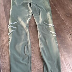 RBX Olive Leggings with Silver Stripes